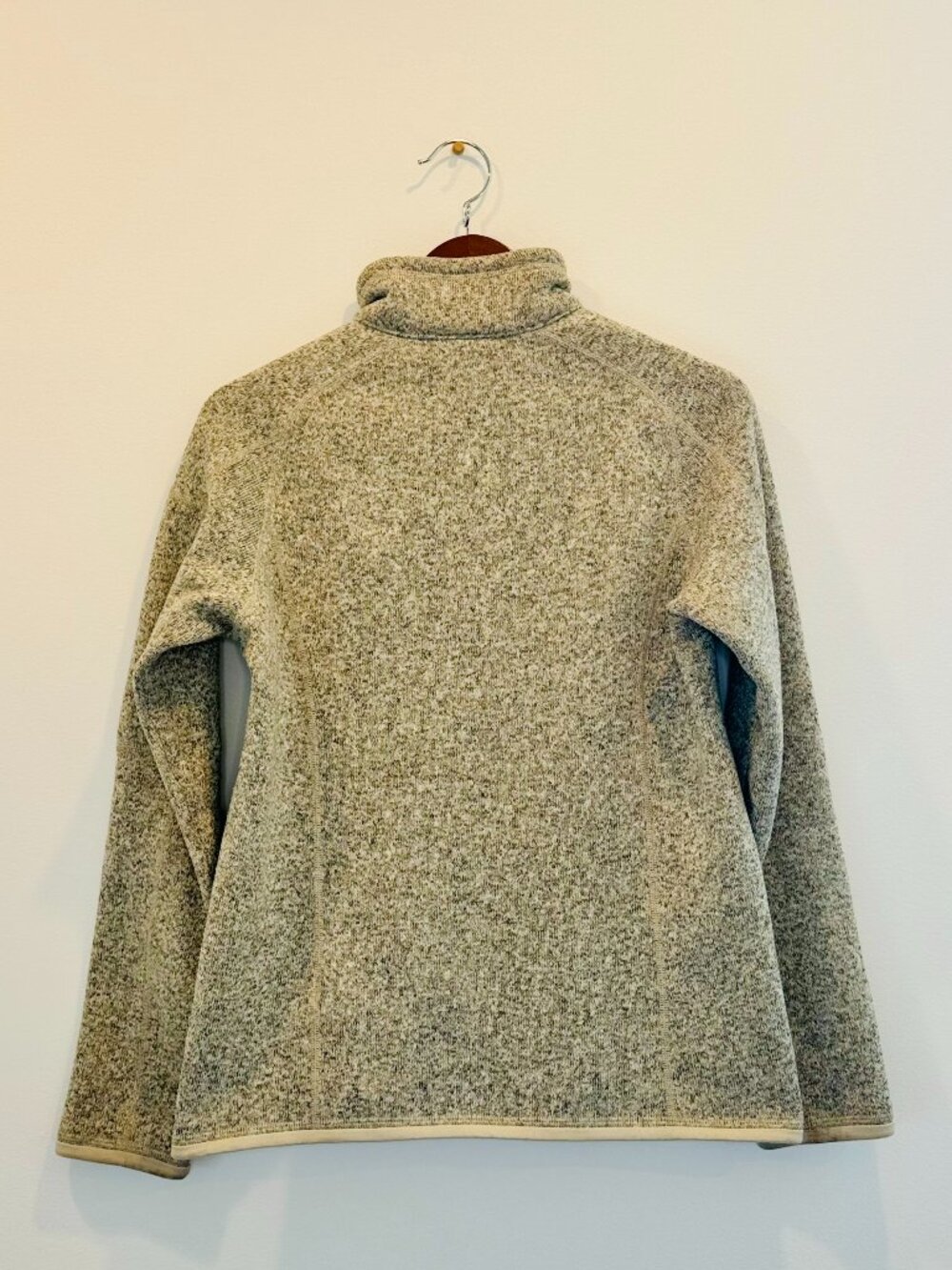 Patagonia Women's Better Sweater 1/4 Zip Fleece - Pelican (Cream/Oatmeal) Size M - Picture 5 of 6